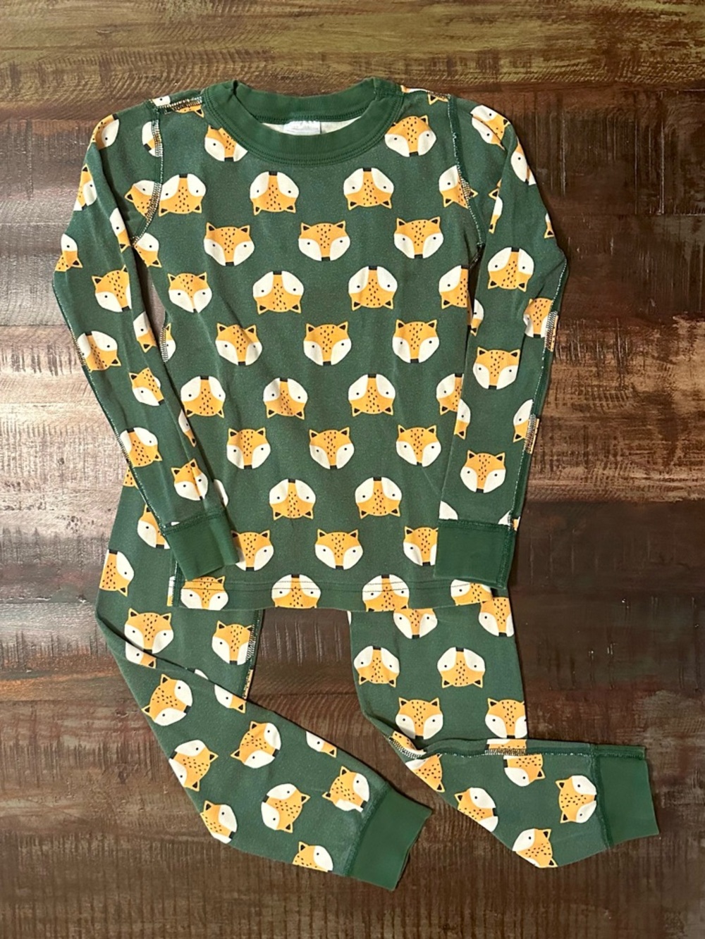 Hanna Andersson Green Fox Pajama Set